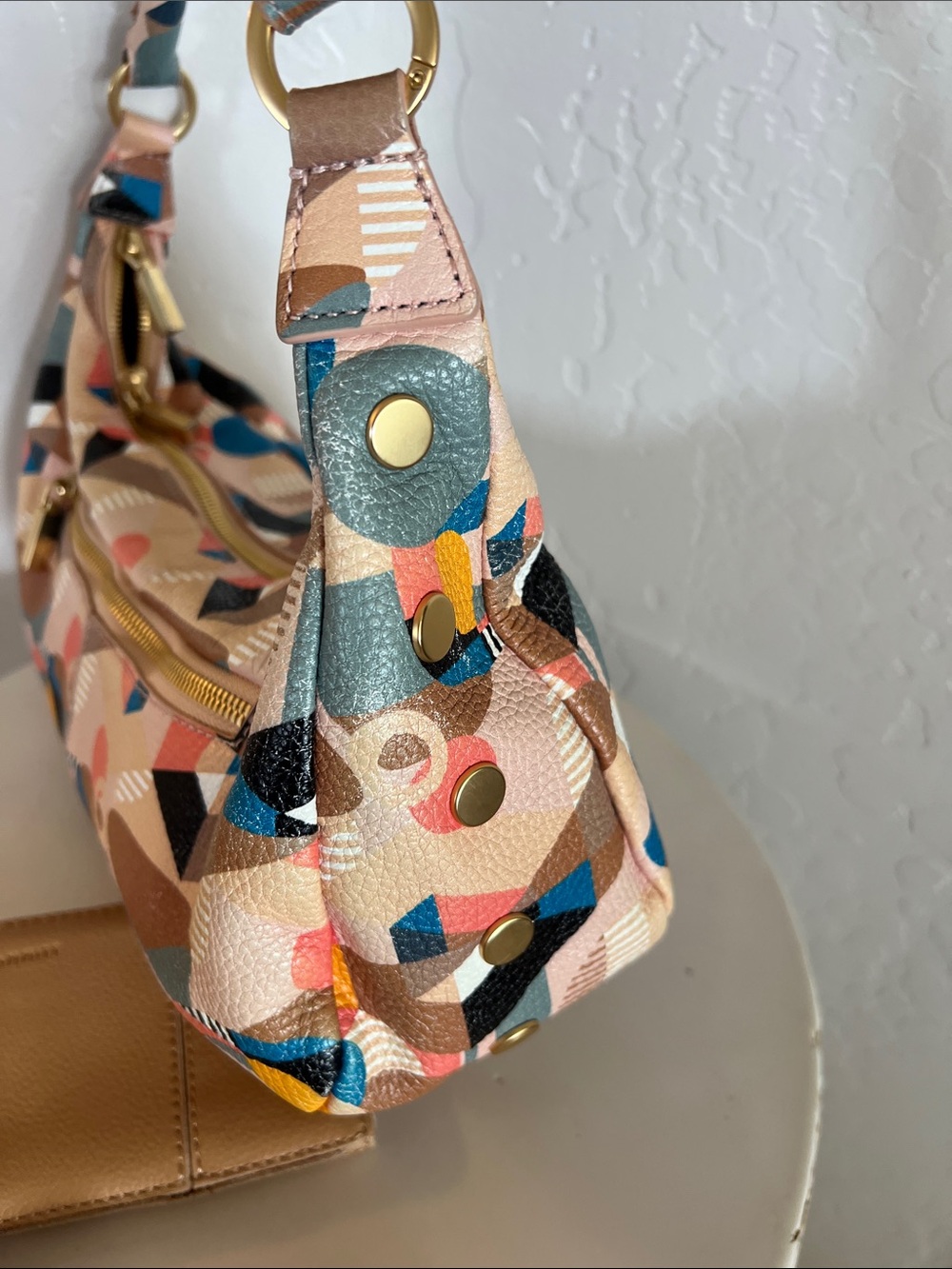 Hammitt Becker Multicolor Geometric Print Shoulder Bag and Hammitt wallet - Picture 8 of 15